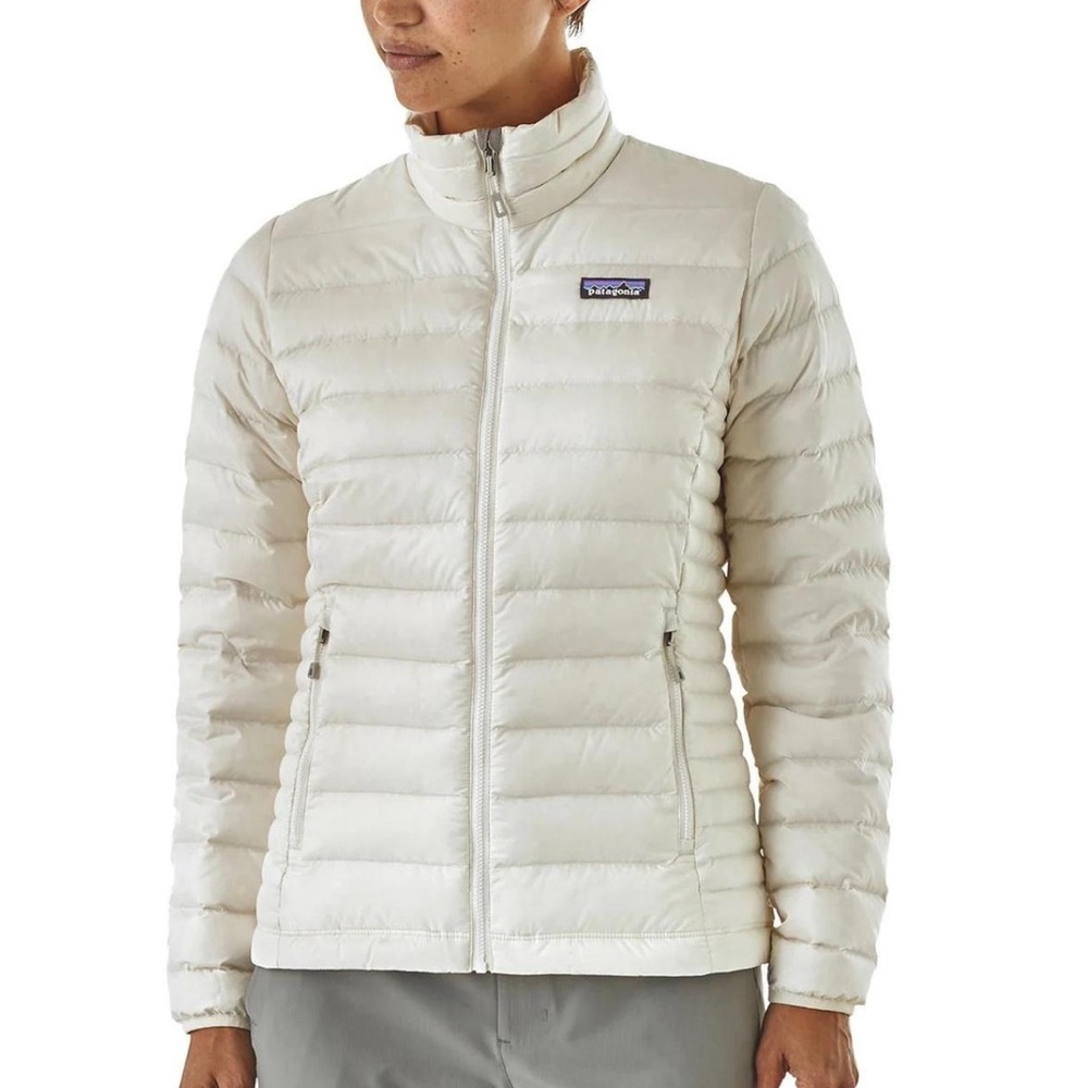 Patagonia Women's Puffer Jacket Zip White Size Large L *